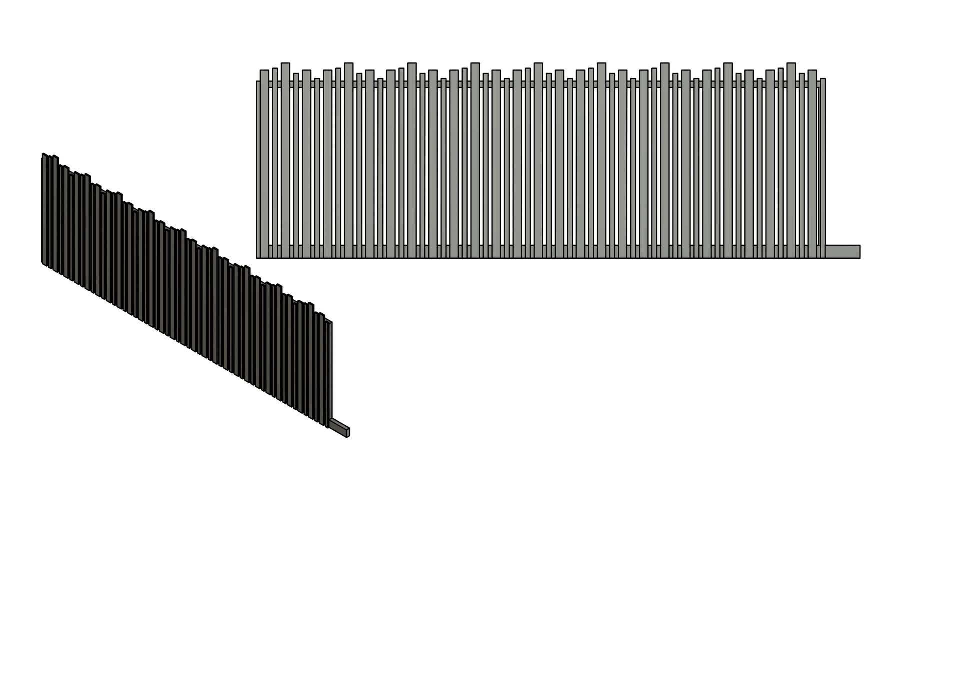 A 3d model of a gate.