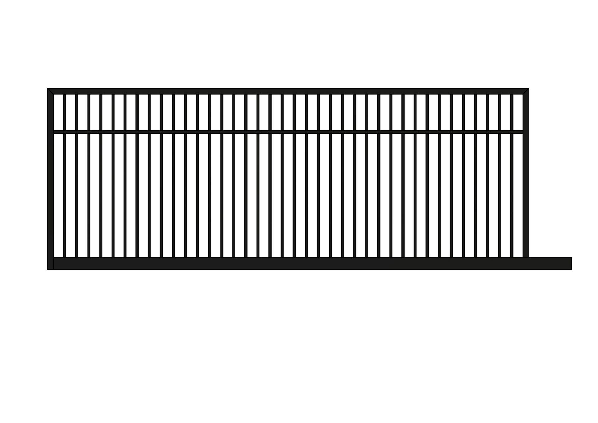 A black and white drawing of a gate.