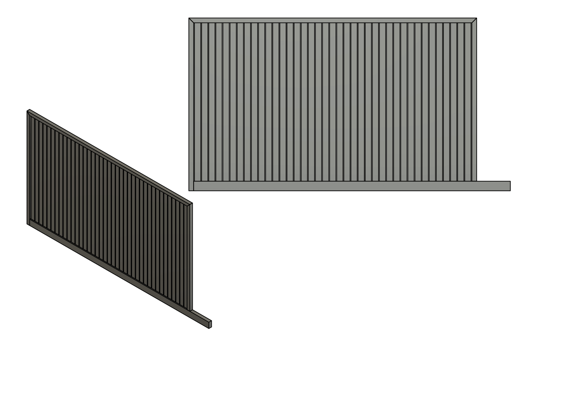 A gray sliding gate.