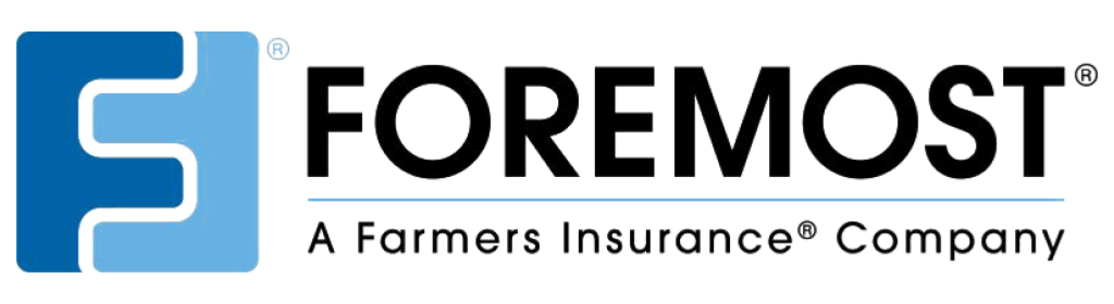 Foremost logo, a company of Farmers Insurance, featuring a stylized blue F icon next to the word FOREMOST.