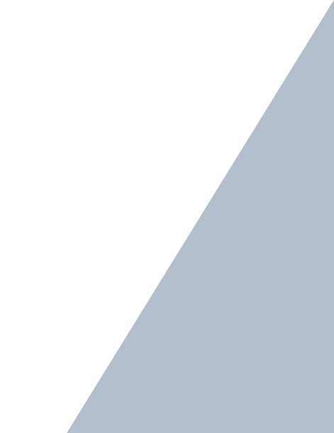 A blue and white triangle on a white background.