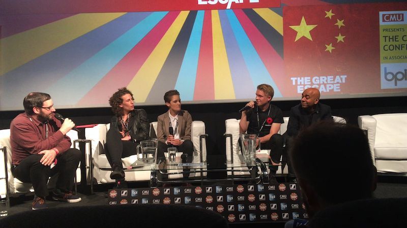 Picture of Nina speaking at The Great Escape Festival about the Chinese Market.