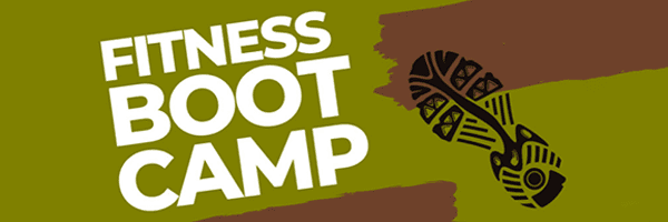 A logo for a fitness boot camp with a footprint.