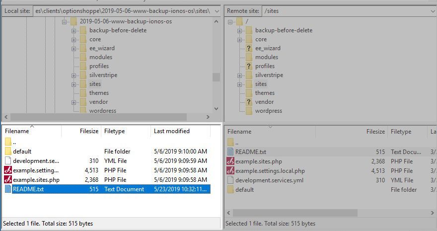 A computer screen shows a folder with a blue item in it