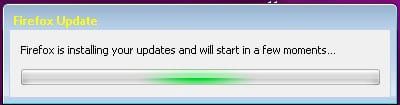 Firefox is installing your updates and will start in a few moments