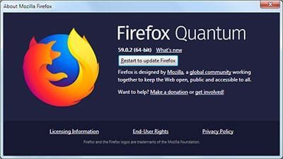 A screenshot of firefox quantum on a computer screen.
