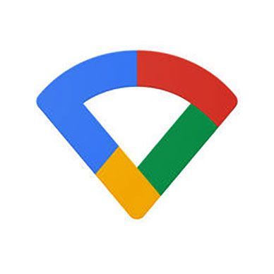 The google wifi logo is a colorful circle with a triangle in the middle.