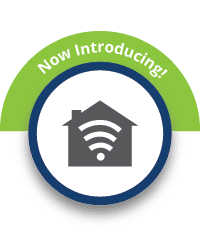 A sticker that says now introducing with a house icon