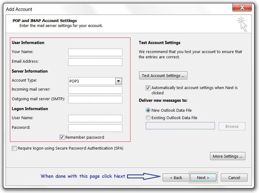 A screenshot of a computer screen that says add account