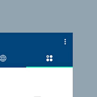 A blue and white screen with a few icons on it.