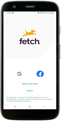 mobile showing fetch