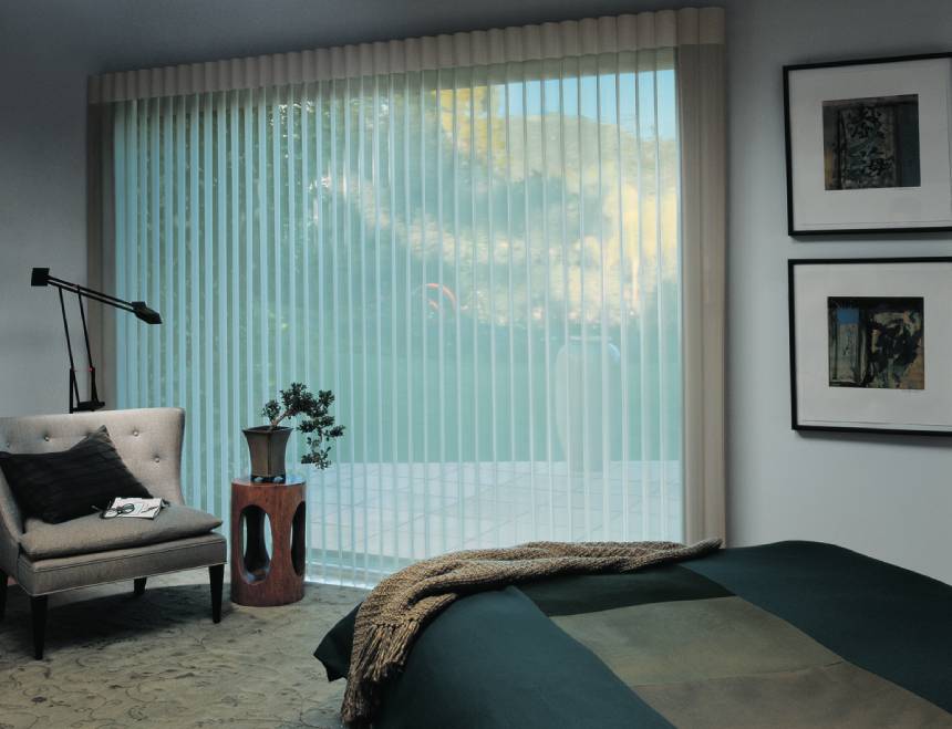 Bedroom Window Treatments for Homes near Newton, Massachusetts (MA) including Custom Hunter Douglas Sheers