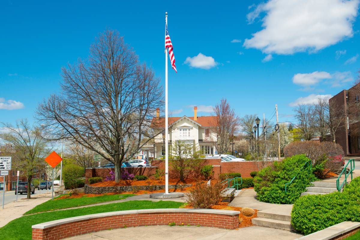 Main Street in the historic center of Andover, Massachusetts (MA)