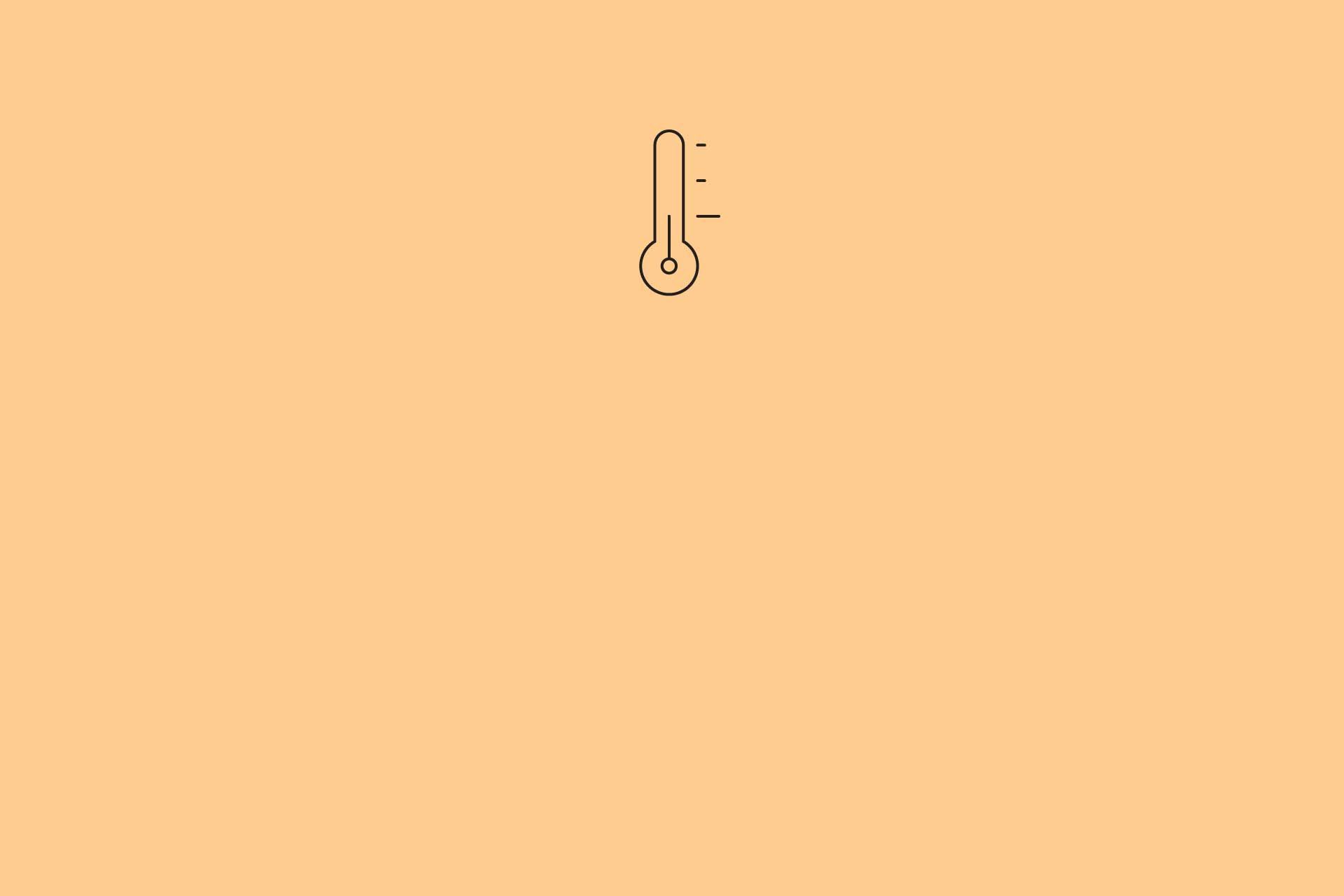 Simple icon of a thermometer  showing a low temperature on a muted orange background, demonstrating Onside NZ's stress-free recruitment services.