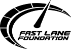 Fast Lane Foundation logo with a black speedometer graphic and bold text on a white background