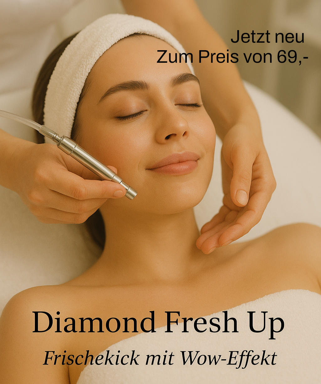 Eine Frau mit schwarzen Nägeln lässt sich die Wimpern machen.