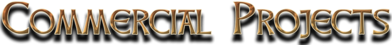 Commercial Projects, gold text on a white background.