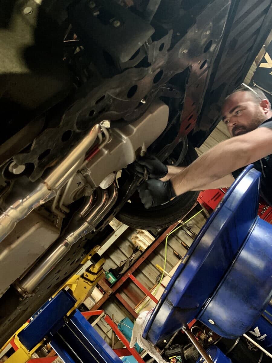 Mechanic Checking the Wheel Alignment — Joe’s Auto Service Centre in Forster, NSW