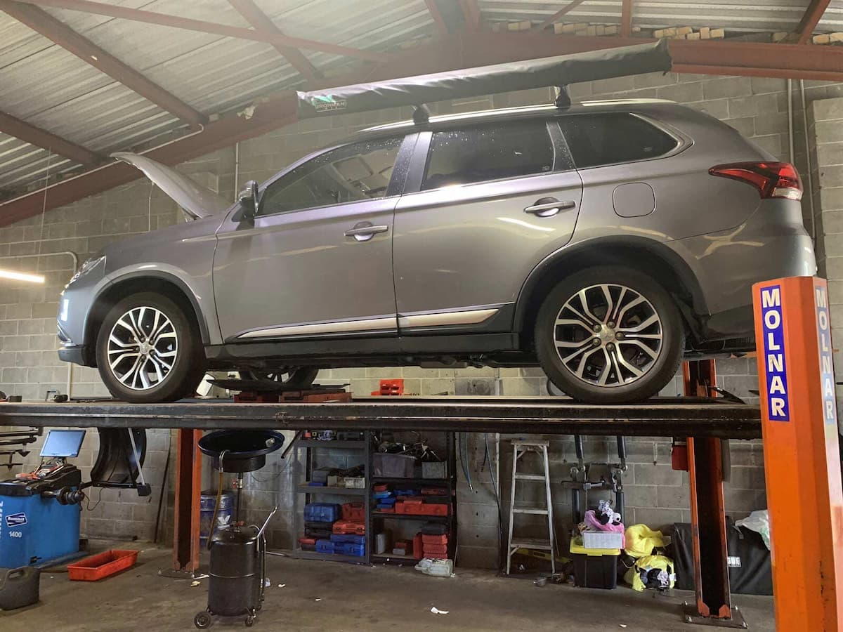 Silver Car in the Garage for Inspection — Joe’s Auto Service Centre in Forster, NSW