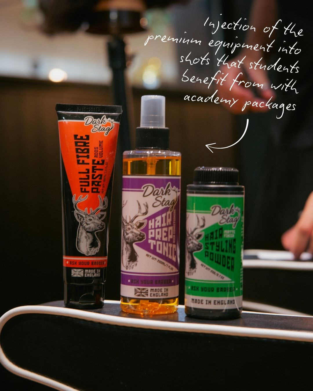 Ross Matthieson, Son of The Bear Barbershop's founder, shown delivering hands on tuition in action photography shots.