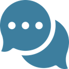 Two red speech bubbles with three white dots on them