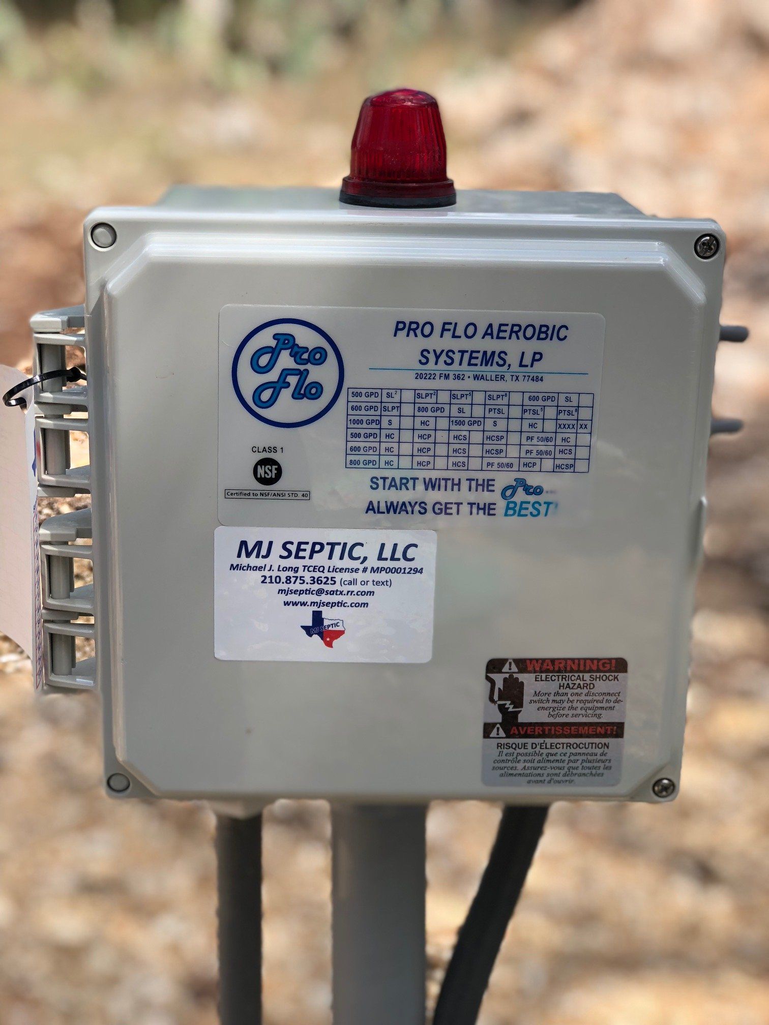 Septic System Alarm in San Antonio, TX