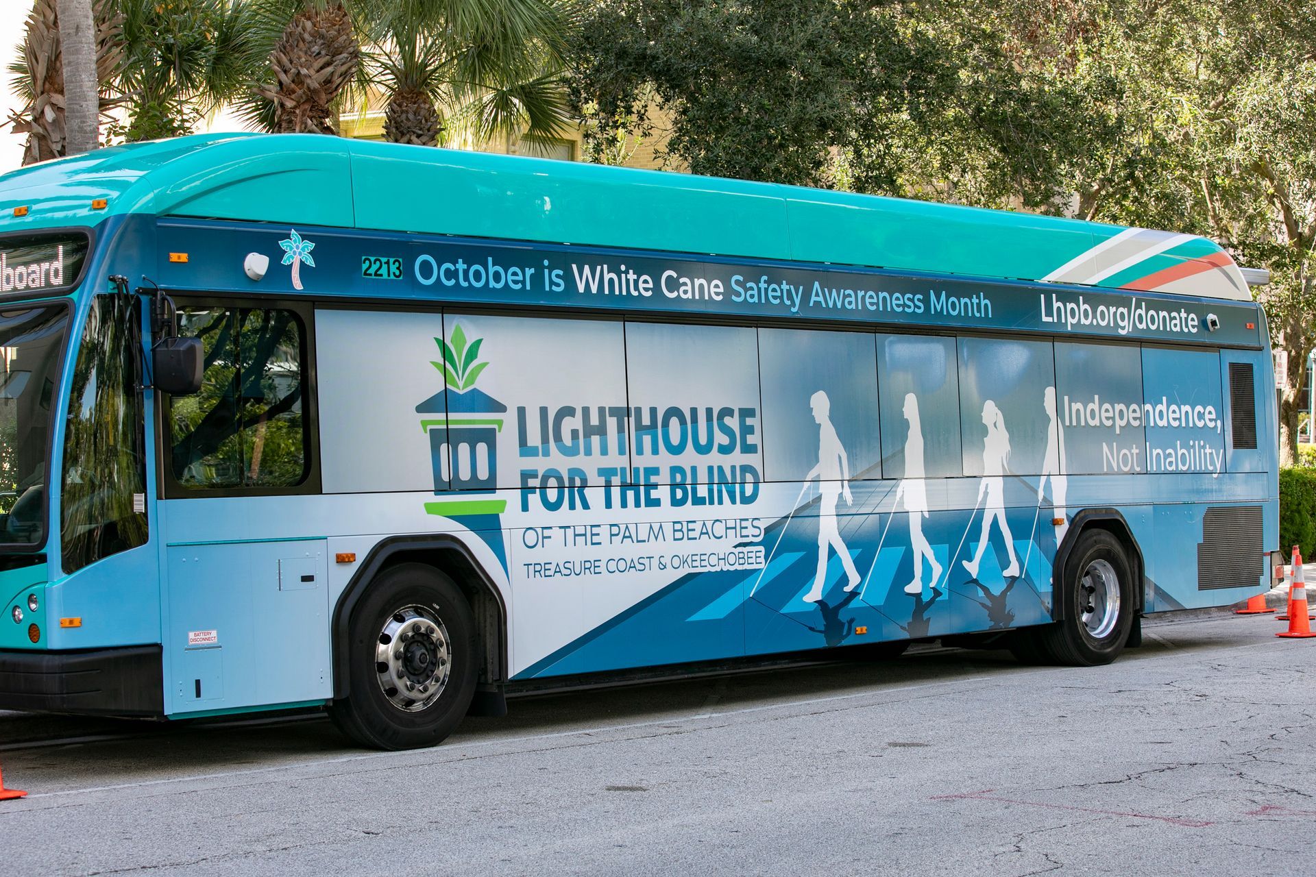 Lighthouse for the Blind branded bus