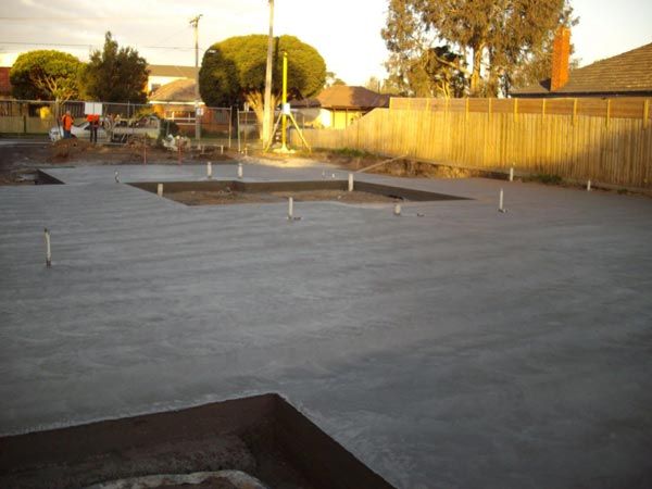 pathway with wet concrete