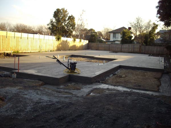 newly laid concrete
