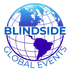 Blue globe logo with the word "BLINDSIDE" and "GLOBAL EVENTS" below.