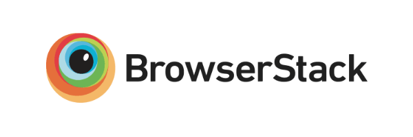 A logo for browserstack with an eye in a circle