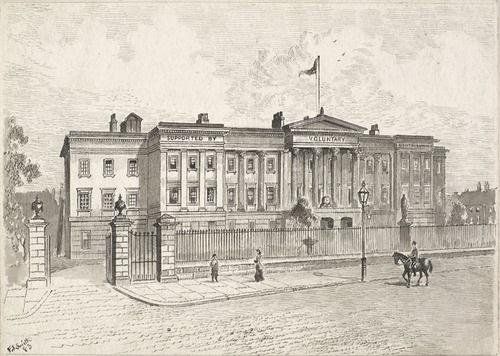 Drawing of the original Hull Royal Infirmary by F.S. Smith around 1883