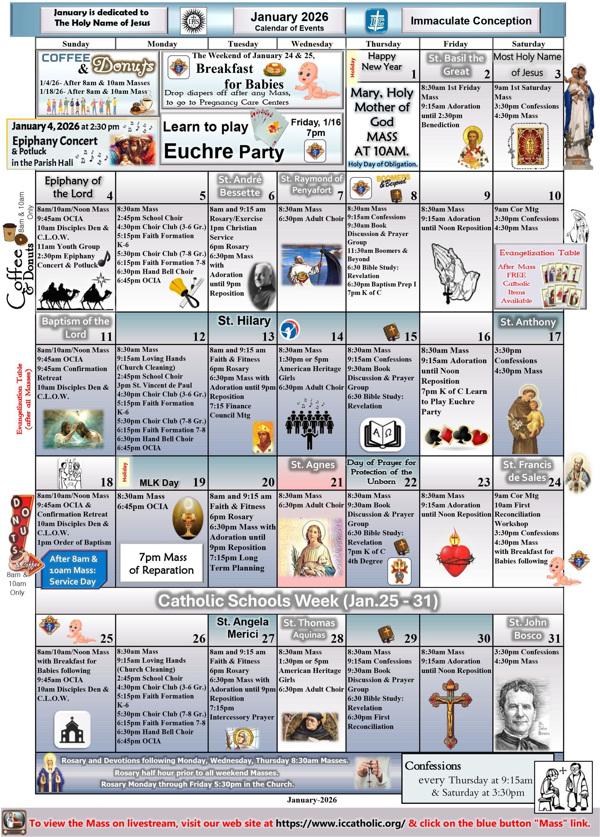 Immaculate Conception Church Calendar