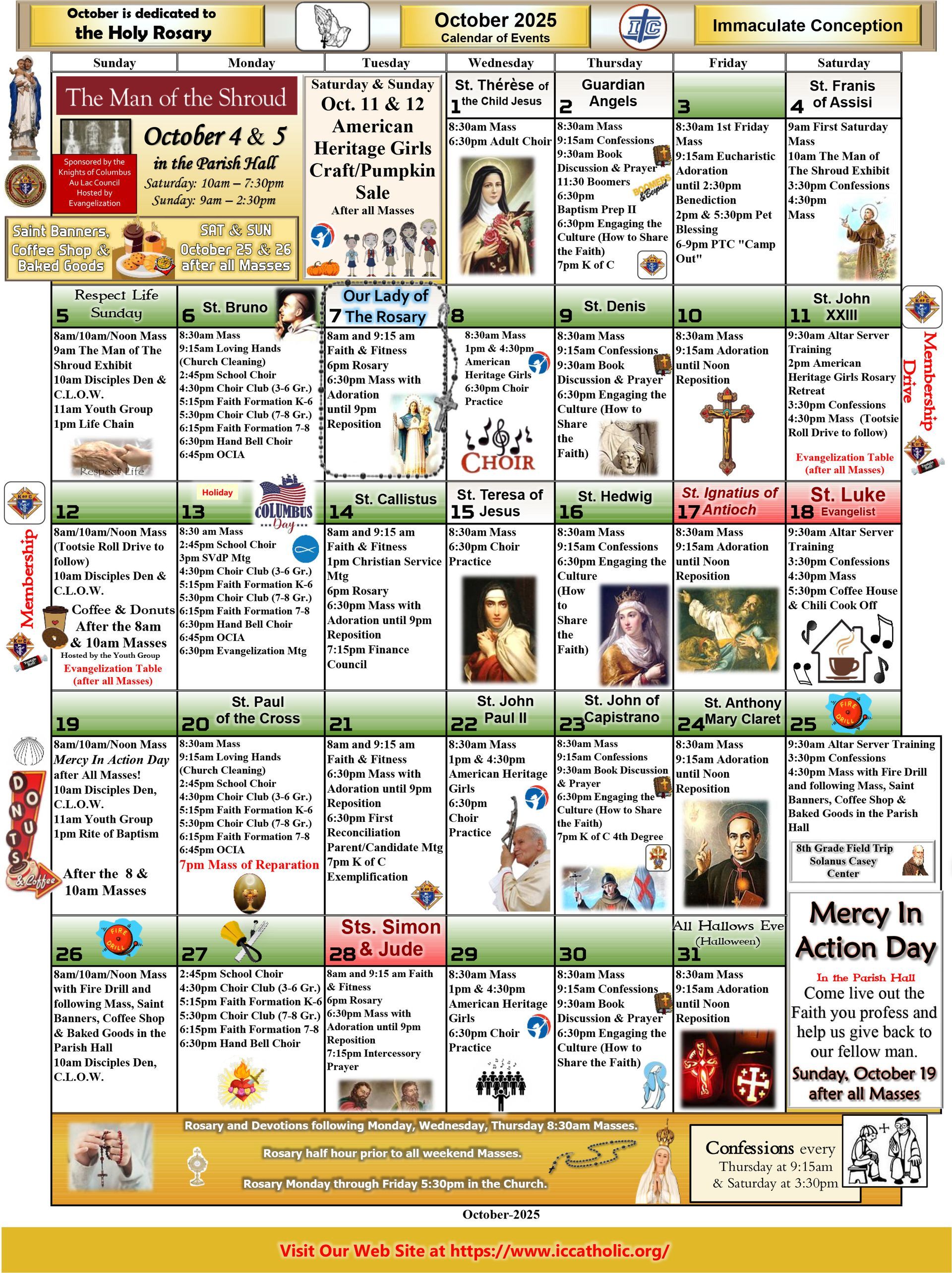 Immaculate Conception Church Calendar