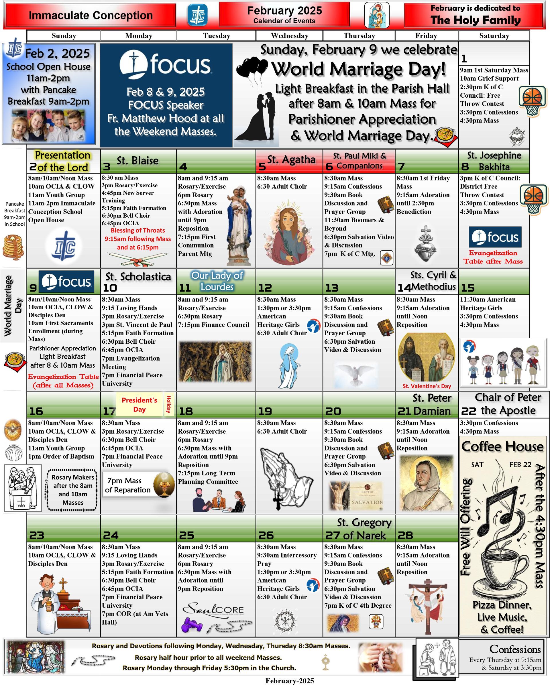 Immaculate Conception Church Calendar