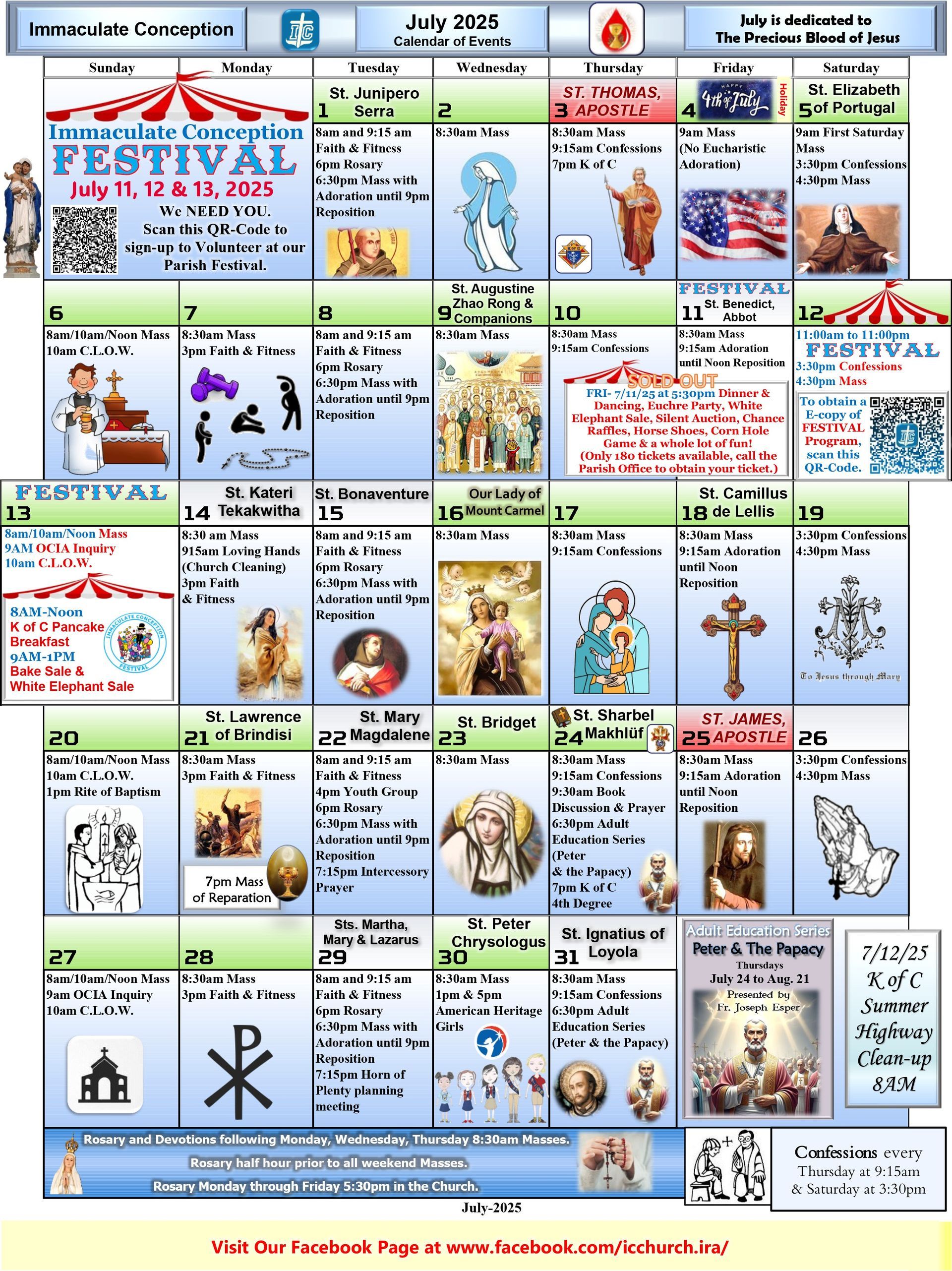Immaculate Conception Church Calendar
