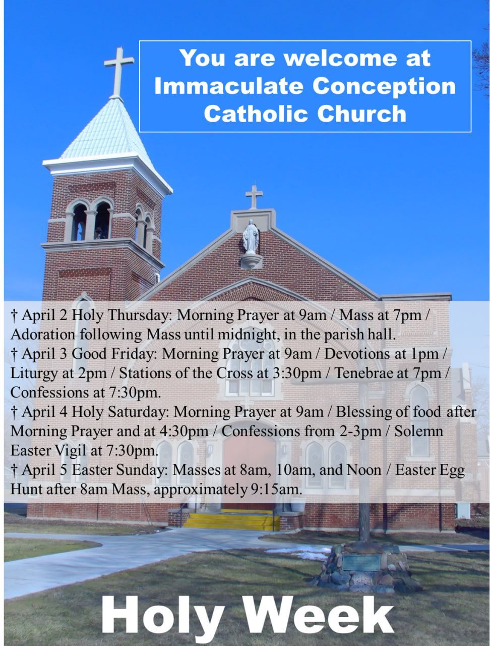 Immaculate Conception Church Calendar
