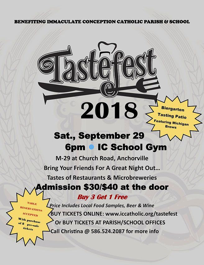 A poster for a tastefest that takes place on september 29