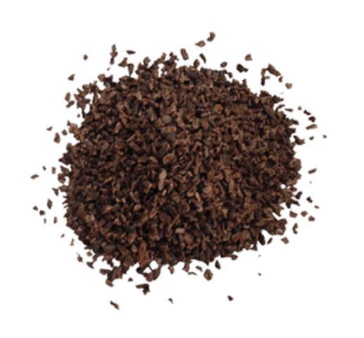 A pile of ground coffee on a white background