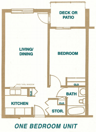 Senior Living Complex — One Bedroom Apartment Layout in Washington, IL