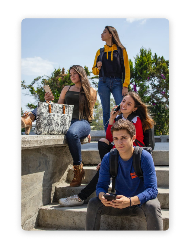 4 Teenagers on steps