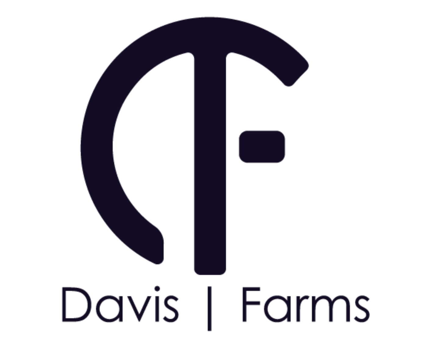 Logo for Davis Farms: A dark blue circular “CF” monogram over “Davis | Farms.”