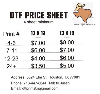 Custom DTF transfer (printing service for a film) — Yeah! Houston