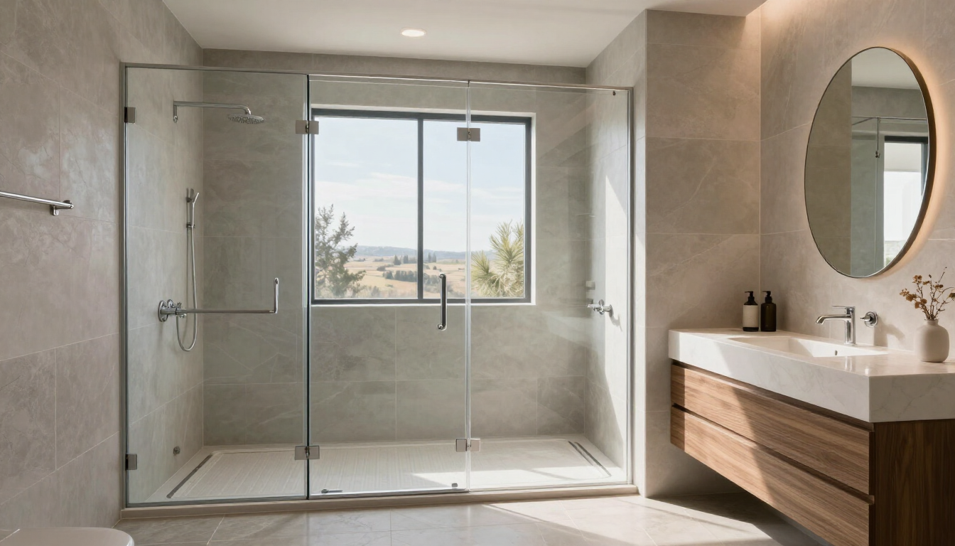 Luxury frameless glass shower enclosure in a Boise home remodel