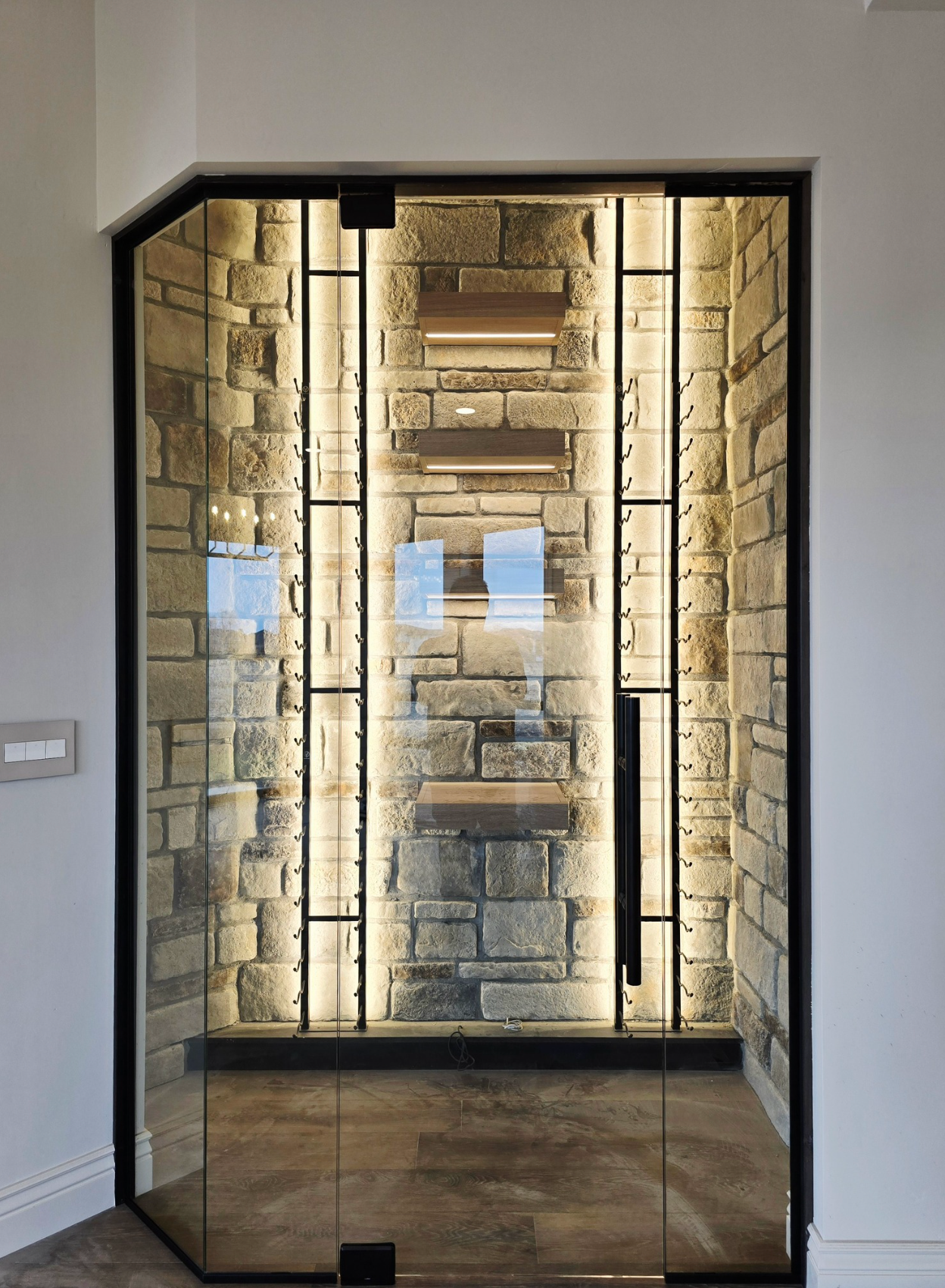Decorative Wine Cellar Glass Entry Door
