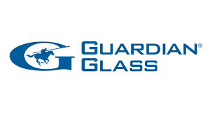 Guardian Glass logo with a blue "G" 