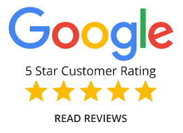 Google 5-star customer rating with five gold stars and “Read Reviews” text