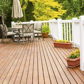 Treated wooden decking