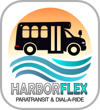 A logo for harborflex paratransit and dial-a-ride