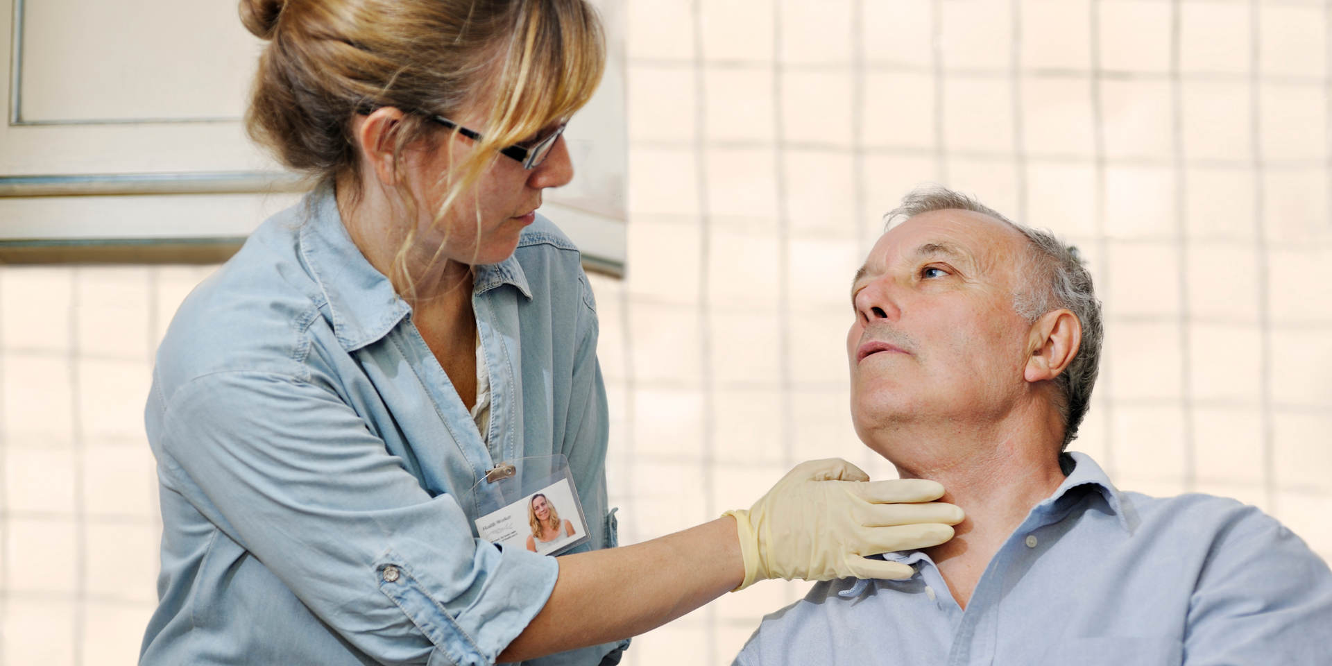 nurse treating someone with dysphagia